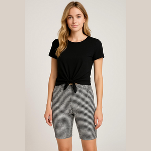 𝅺16P shorts black white GEORGE Bermuda length 16